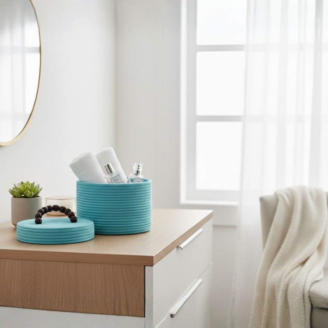 Beaded Basket: Stylish Eco-Friendly Storage Solution
